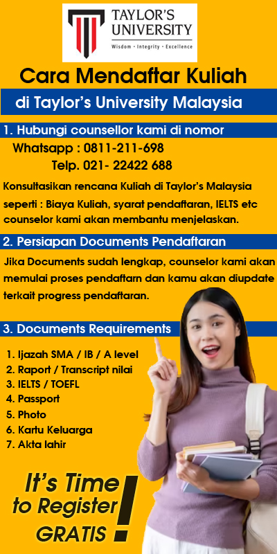 cara mendaftar kuliah di taylors university Malaysia 1