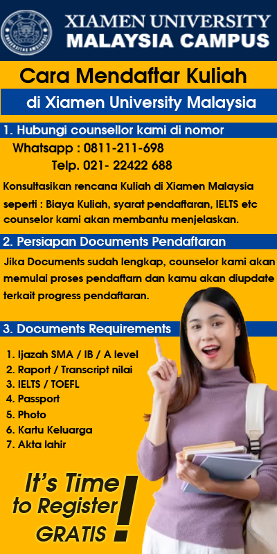 cara mendafatar kuliah di Xiamen Malaysia