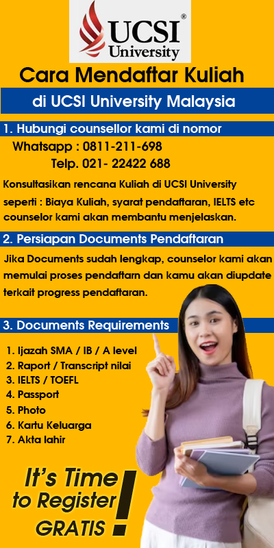 cara mendaftar kuliah di UCSI Malaysia