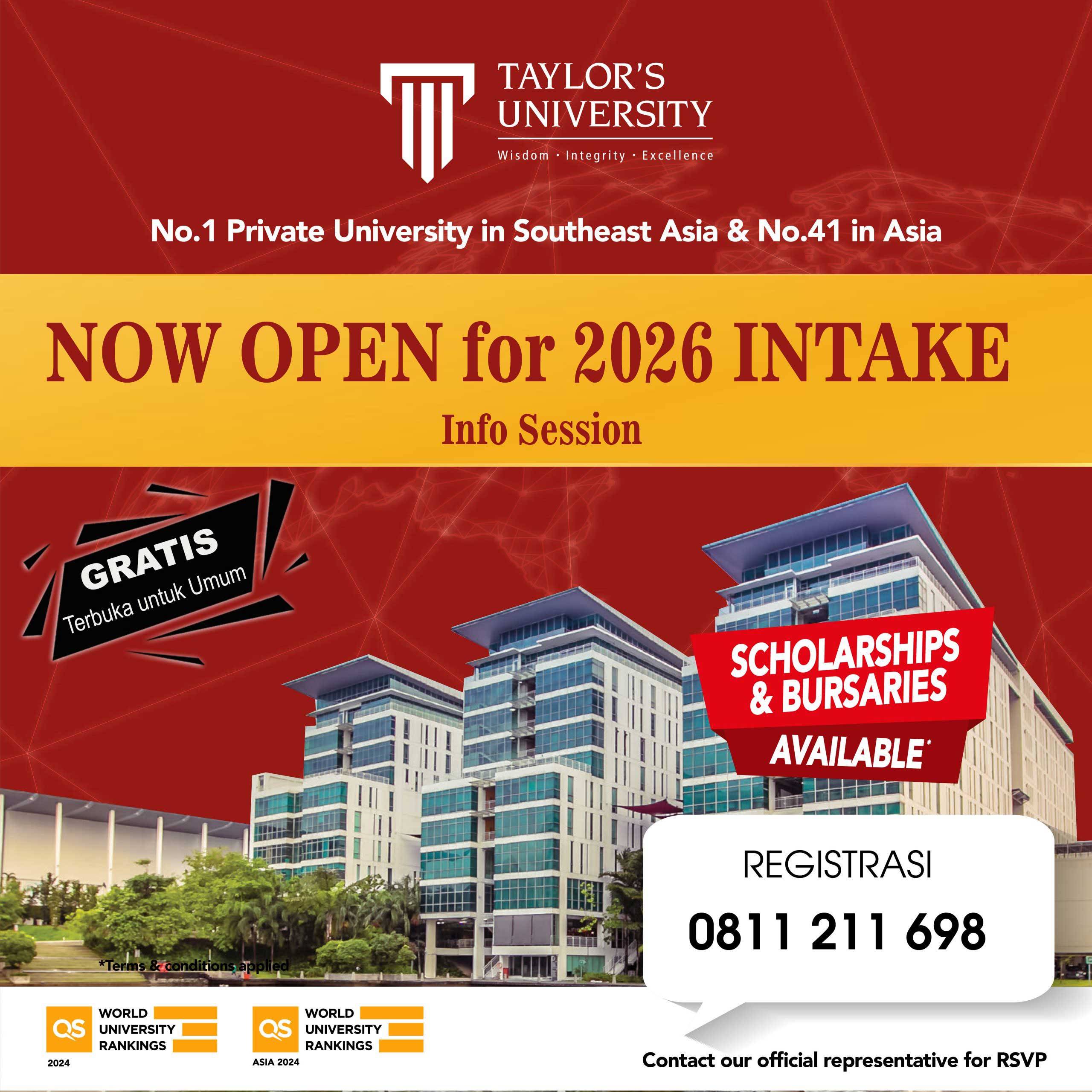 Taylors University Malaysia - Daftar Sekarang