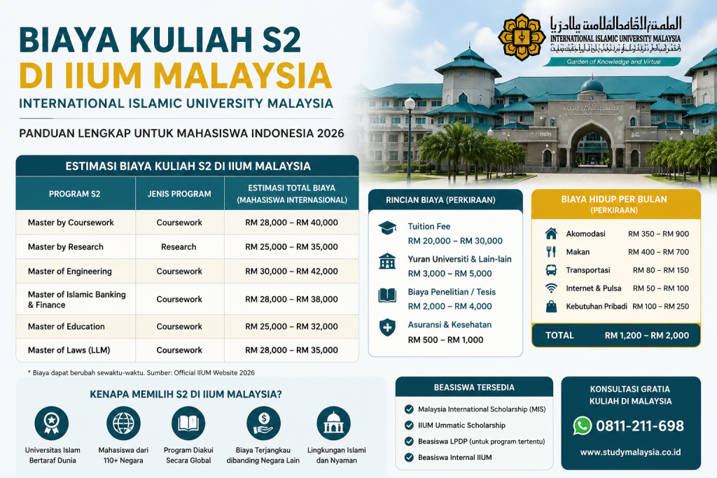Biaya kuliah S2 di IIUM Malaysia